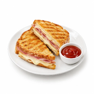 Johnny Carino's Kids Specialties Ham and Cheese Panini with Ketchup