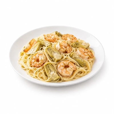 Johnny Carino's Pastas Angel Hair with Artichokes Dinner Grilled Shrimp