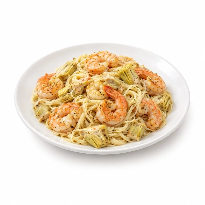 Johnny Carino's Pastas Angel Hair with Artichokes Grandioso Grilled Shrimp
