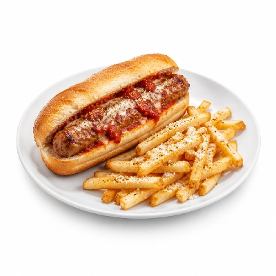 Johnny Carino's Sandwiches Italian Sausage Hoagie with Parmesan Fries