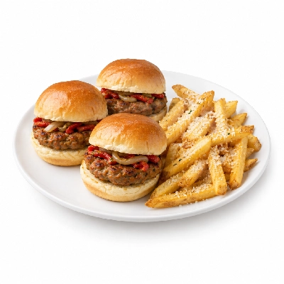 Johnny Carino's Sandwiches Italian Sausage Sliders with Parmesan Fries