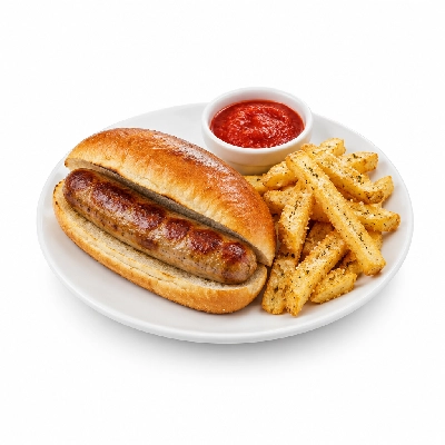 Johnny Carino's Sandwiches Sausage with Parmesan Fries and Tomato Sauce