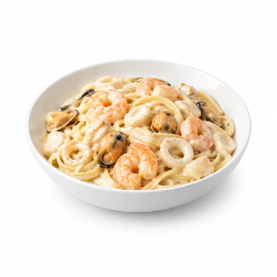 Johnny Carino's Seafood Items Pasta Medley with White Sauce