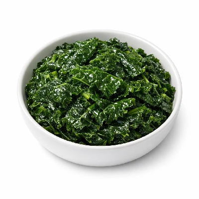 Kale scotch cooked boiled drained with salt