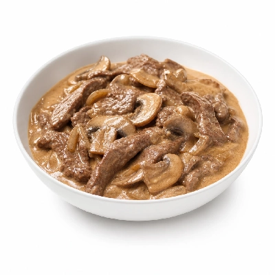 K&W Cafeterias Entrees Beef Stroganoff