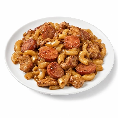 K&W Cafeterias Entrees Pork Stir Fry Smoked Sausage and Pasta