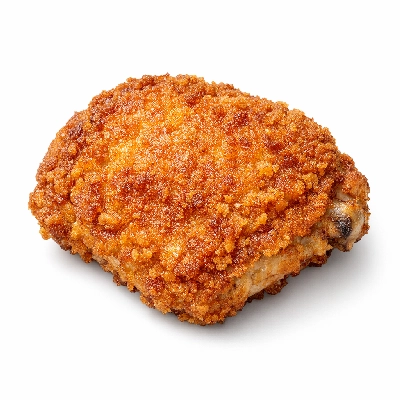 Kentucky fried chicken extra crispy thigh meat and skin with breading