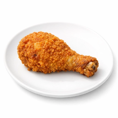 Kentucky fried chicken original recipe drumstick meat and skin with breading
