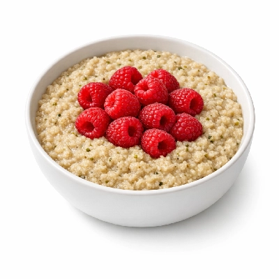Keto Hemp Seed Hot Cereal & Raspberries