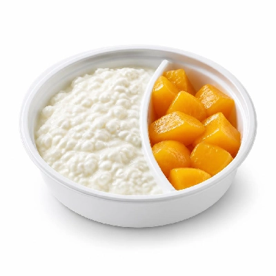 Kraft Knudsen Cottage Cheese & Topping Doubles Peach Lowfat