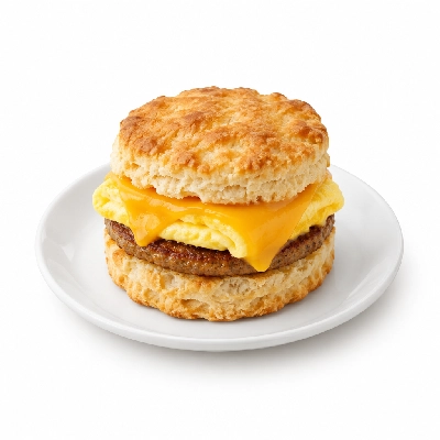 Krystal Breakfast Sausage Egg Cheese Biscuit