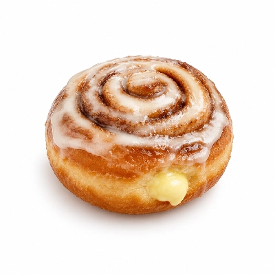 Kwik Trip Donut Bismark Custard Filled Cinnamon Roll Frosted
