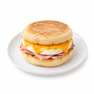 Kwik Trip Hot Spot Breakfast Ham Egg White and Cheese English Muffin