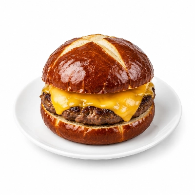 Kwik Trip Hot Spot Sandwiches 0.25 Lb. Angus Cheeseburger on Pretzel Roll