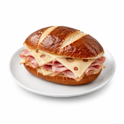 Kwik Trip Hot Spot Sandwiches Ham & Swiss Cheese on a Pretzel Roll
