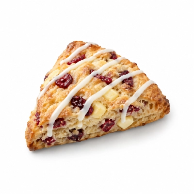 Kwik Trip Pastry Scone Cranberry White Chocolate Filled with Icing