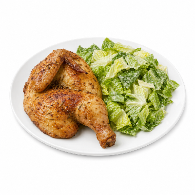 La Madeleine Entrees Half Rosemary Roasted Chicken with Caesar Salade (Fat-Free Dressing)