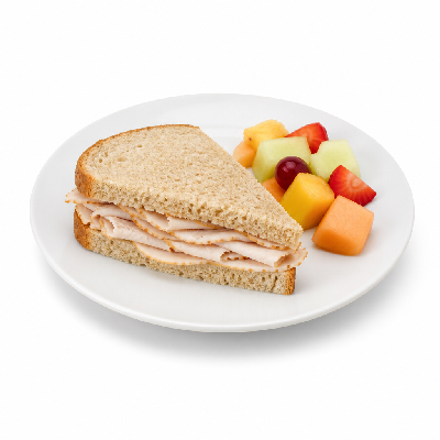 La Madeleine Le Children's Menu Half Turkey Sandwich with Fruit Salade