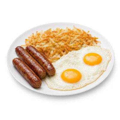 La Madeleine Petit Dejeuner American Breakfast with Sausage