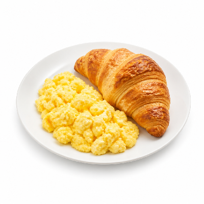 La Madeleine Petit Dejeuner Scrambled Eggs with Croissant