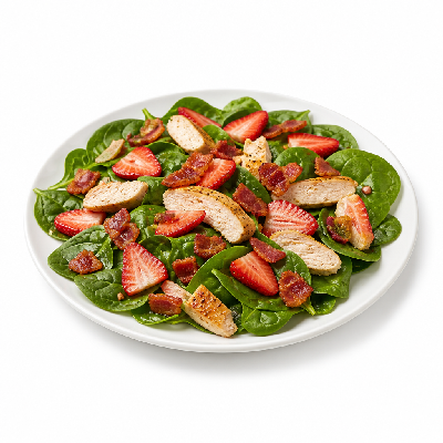 La Madeleine Strawberry & Bacon Spinach Salad with Chicken