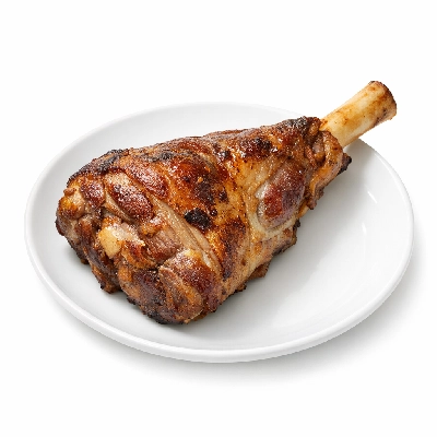 Lamb australian imported fresh leg shank half separable lean and fat trimmed to 1/8" cooked roasted