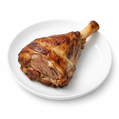 Lamb australian imported fresh leg shank half separable lean only trimmed to 1/8" fat cooked roasted