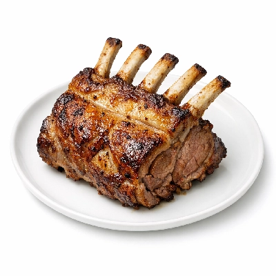Lamb australian imported fresh rib separable lean only trimmed to 1/8" fat cooked roasted