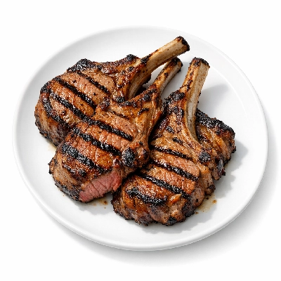 Lamb chops cooked grilled