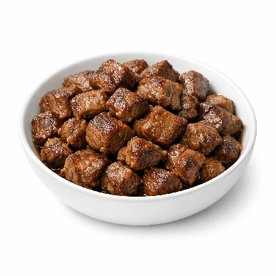 Lamb domestic cubed for stew or kabob leg and shoulder separable lean only trimmed to 1/4" fat cooked braised