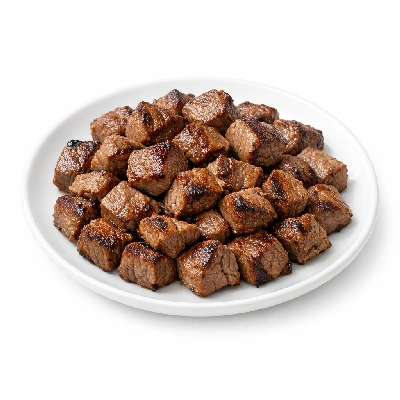 Lamb domestic cubed for stew or kabob leg and shoulder separable lean only trimmed to 1/4" fat cooked broiled