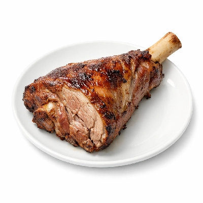 Lamb domestic leg shank half separable lean only trimmed to 1/4" fat choice cooked roasted