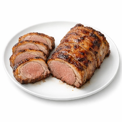 Lamb domestic loin separable lean and fat trimmed to 1/4" choice cooked roasted