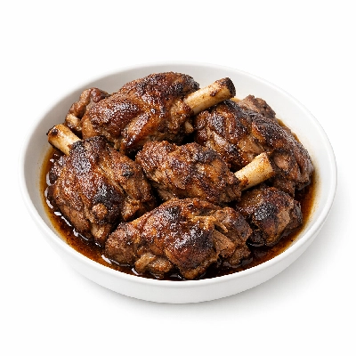 Lamb domestic shoulder arm separable lean only trimmed to 1/4" fat choice cooked braised