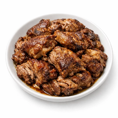 Lamb domestic shoulder blade separable lean and fat trimmed to 1/4" choice cooked braised