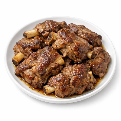 Lamb domestic shoulder blade separable lean only trimmed to 1/4" fat choice cooked braised