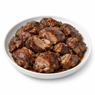 Lamb domestic shoulder whole arm and blade separable lean fat trimmed to 1/8" choice cooked braised