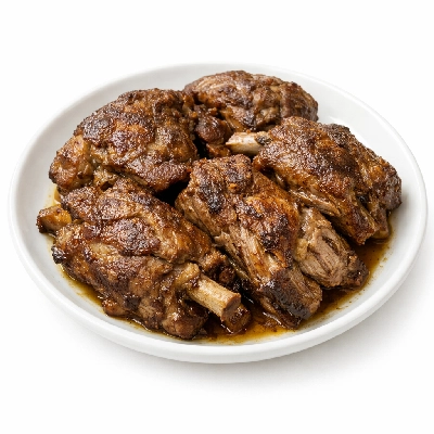 Lamb domestic shoulder whole arm and blade separable lean fat trimmed to 1/4" choice cooked braised