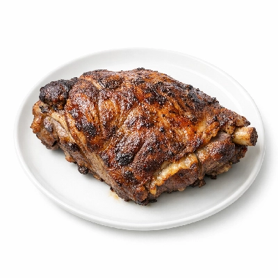 Lamb domestic shoulder whole arm and blade separable lean fat trimmed to 1/4" choice cooked roasted