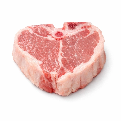 Lamb loin chop New Zealand lean meat and fat raw