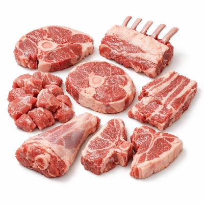 Lamb new zealand imported frozen composite of trimmed retail cuts separable lean only raw
