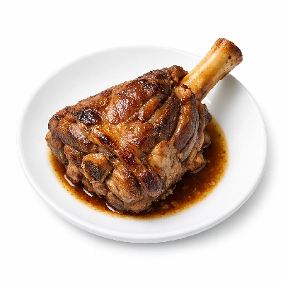 Lamb new zealand imported frozen foreshank separable lean and fat trimmed to 1/8" cooked braised