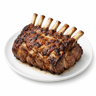 Lamb new zealand imported frozen rib separable lean and fat cooked roasted