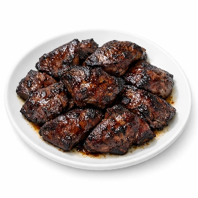 Lamb variety meats and by-products liver cooked pan-fried