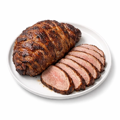 Lamb veal & game australian imported fresh leg bottom boneless separable lean only trimmed to 1/8" fat cooked roasted