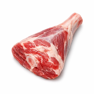 Lamb veal & game australian imported fresh leg hindshank heel on bone-in separable lean and fat trimmed to 1/8" raw