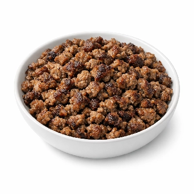 Lamb veal & game ground cooked pan-fried