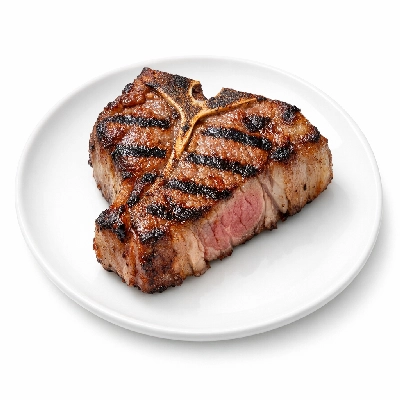 Lamb veal & game loin chop separable lean and fat cooked grilled