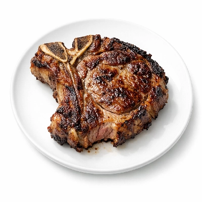 Lamb veal & game new zealand imported leg chop steak bone-in separable lean only cooked fast fried
