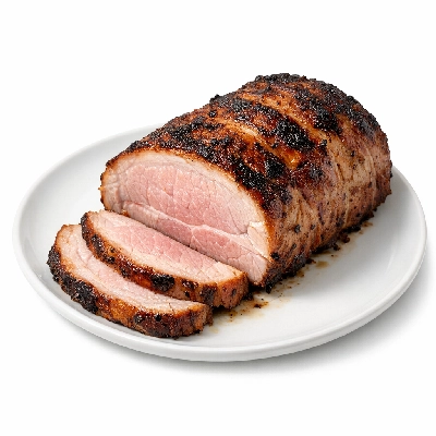 Lamb veal & game new zealand imported loin boneless separable lean and fat cooked fast roasted